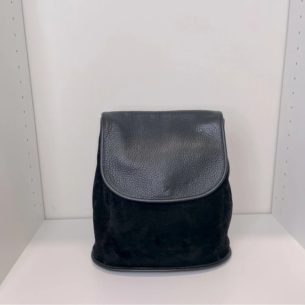 VTG 1996 COACH 9016 Black Leather/Suede Berkeley Women Backpack Made in The US